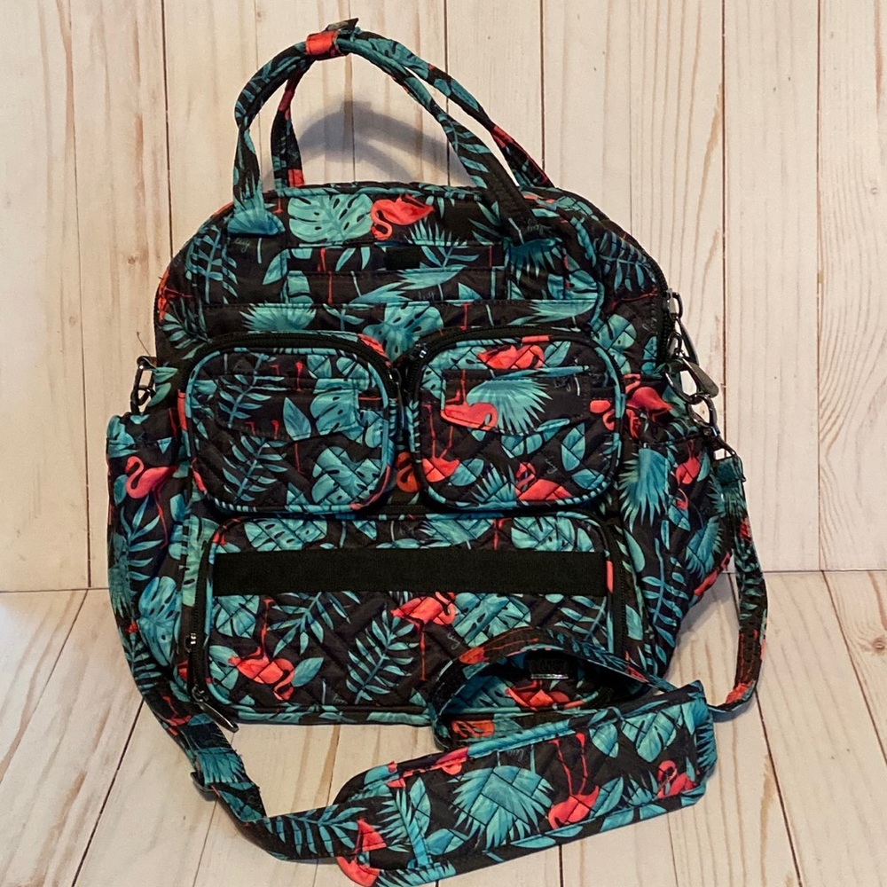 Lug Puddle Jumper Mini in tropical flamingo print. Never Used!